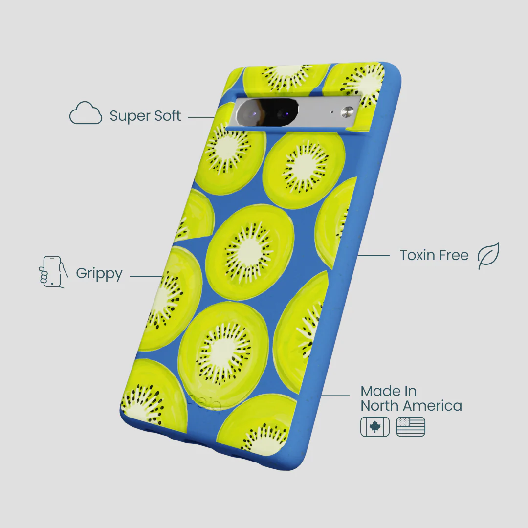 Electric Blue Kiwi Slices Google Pixel 7 Case - Image 4