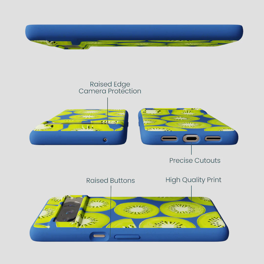 Electric Blue Kiwi Slices Google Pixel 8 Pro Case - Image 3
