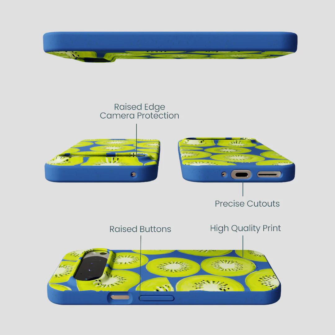 Electric Blue Kiwi Slices Google Pixel 9/9 Pro Case - Image 3