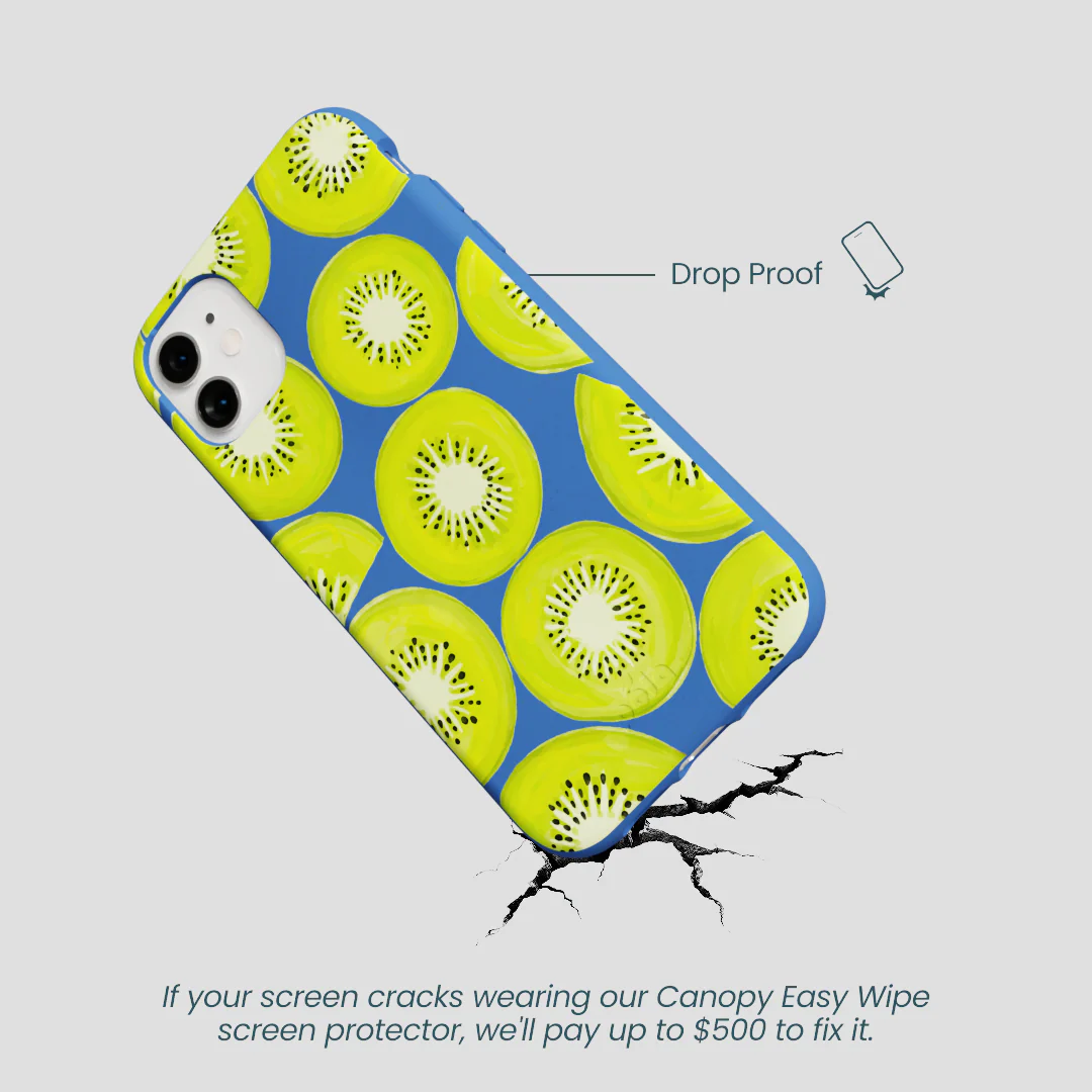 Electric Blue Kiwi Slices iPhone 11 Case - Image 5