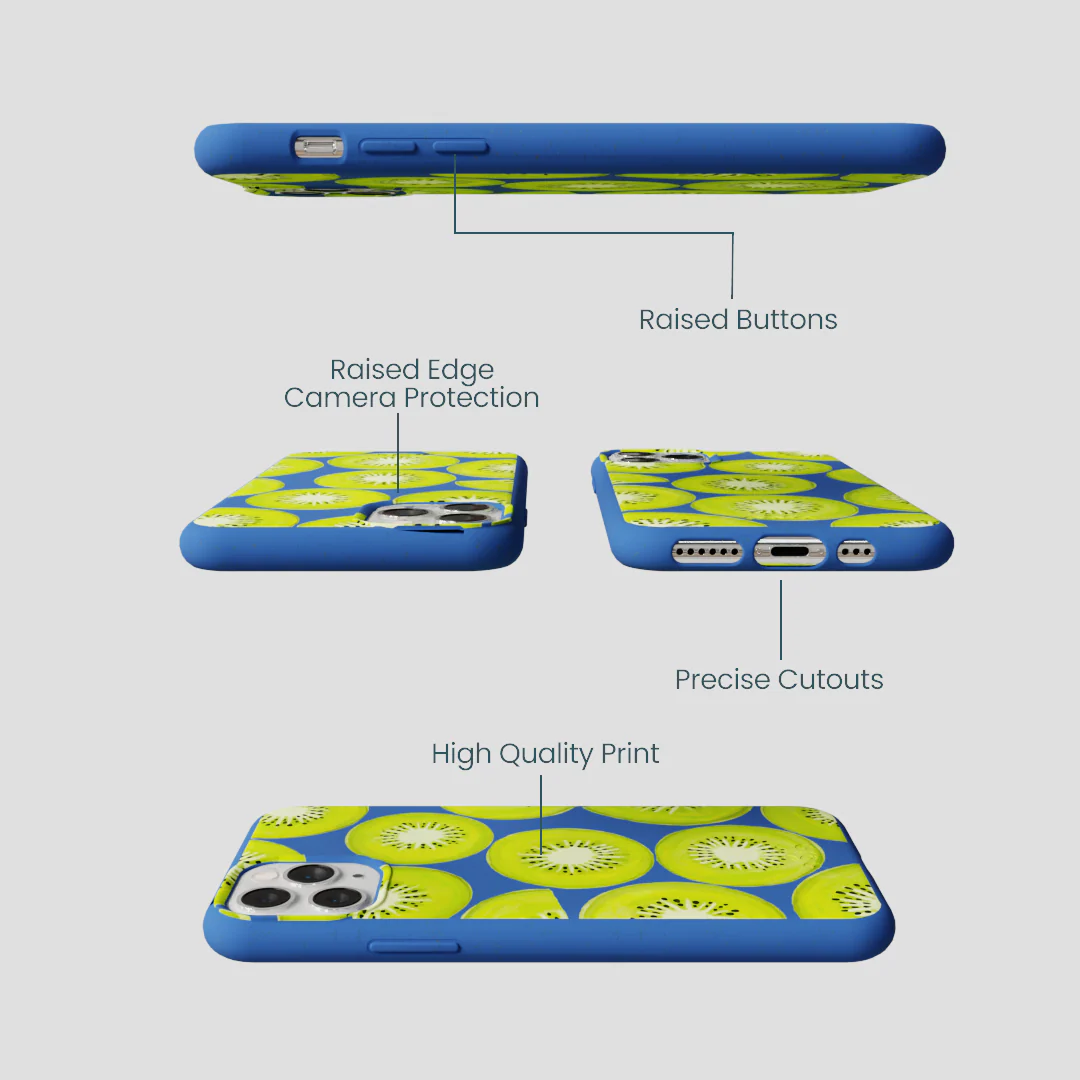 Electric Blue Kiwi Slices iPhone 11 Pro Case - Image 3