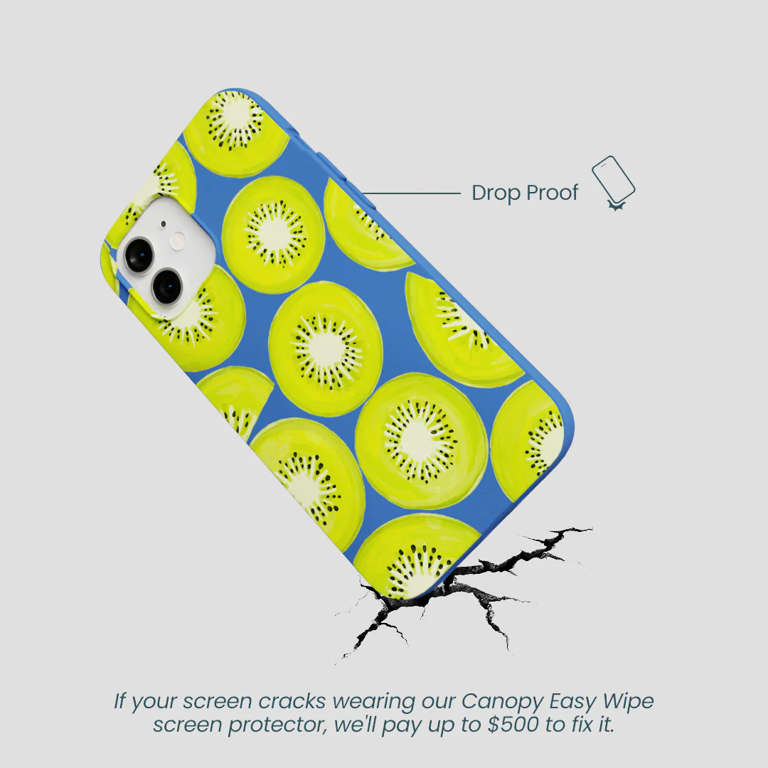 Electric Blue Kiwi Slices iPhone 12/ iPhone 12 Pro Case - Image 5