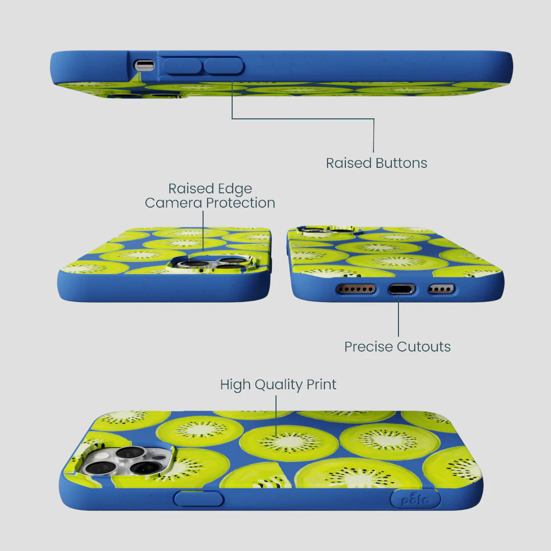 Electric Blue Kiwi Slices iPhone 12 Pro Max Case - Image 3