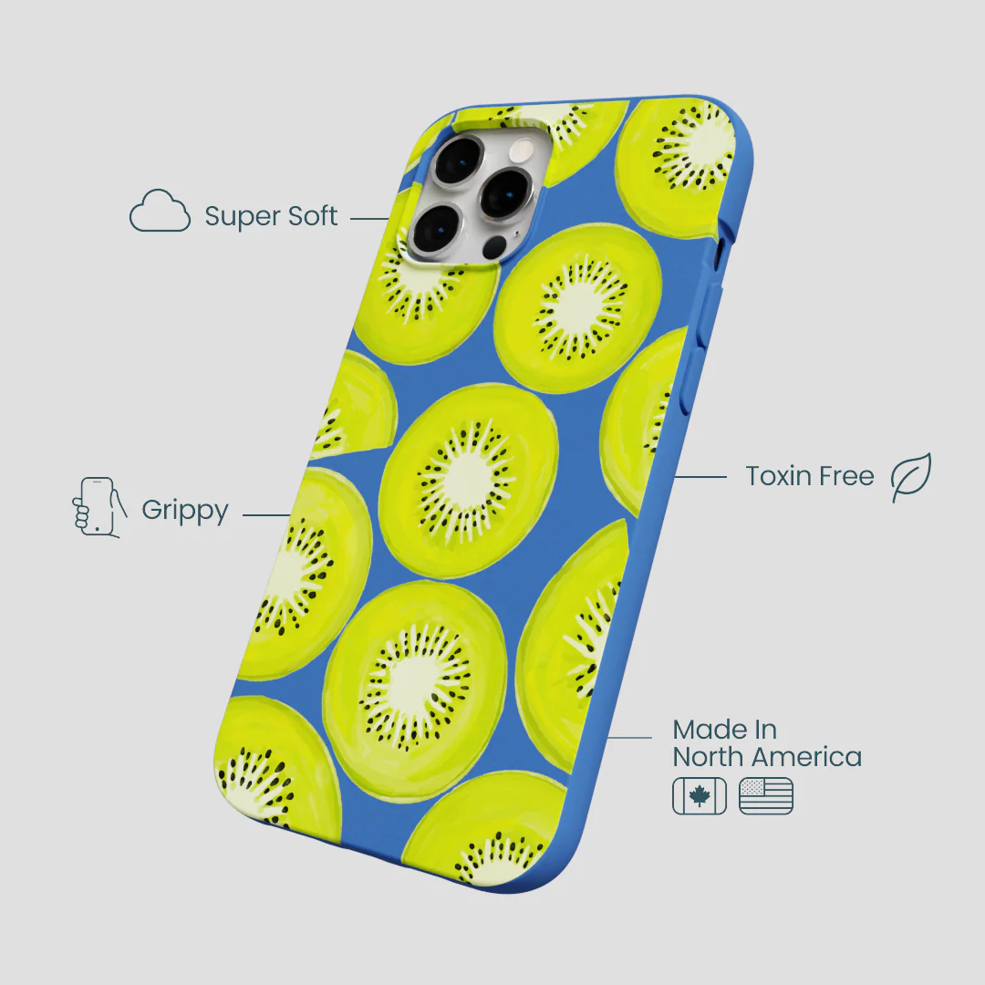 Electric Blue Kiwi Slices iPhone 12 Pro Max Case - Image 4