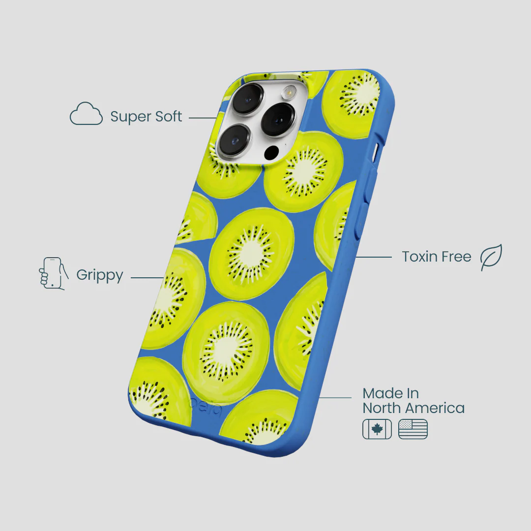 Electric Blue Kiwi Slices iPhone 13 Pro Case - Image 4