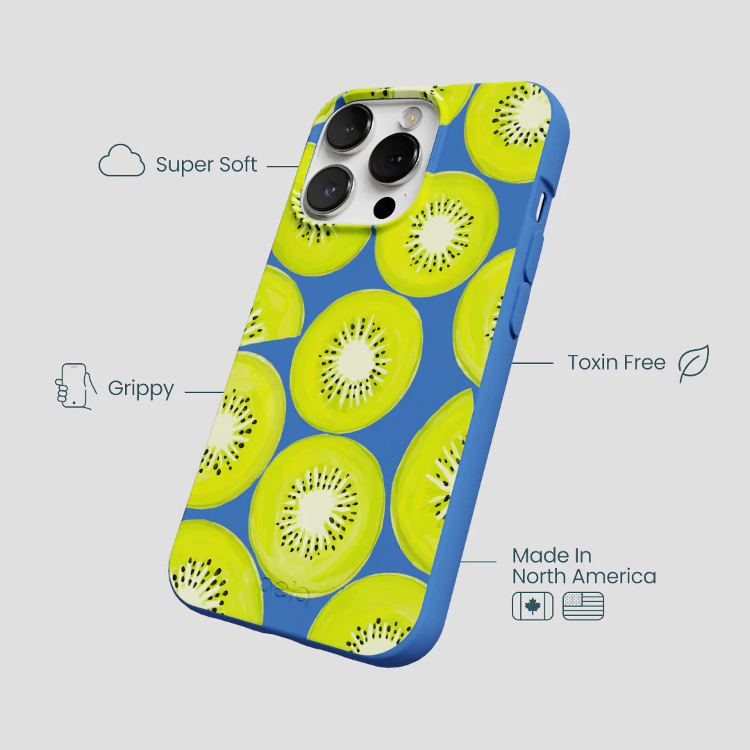 Electric Blue Kiwi Slices iPhone 13 Pro Max Case - Image 4
