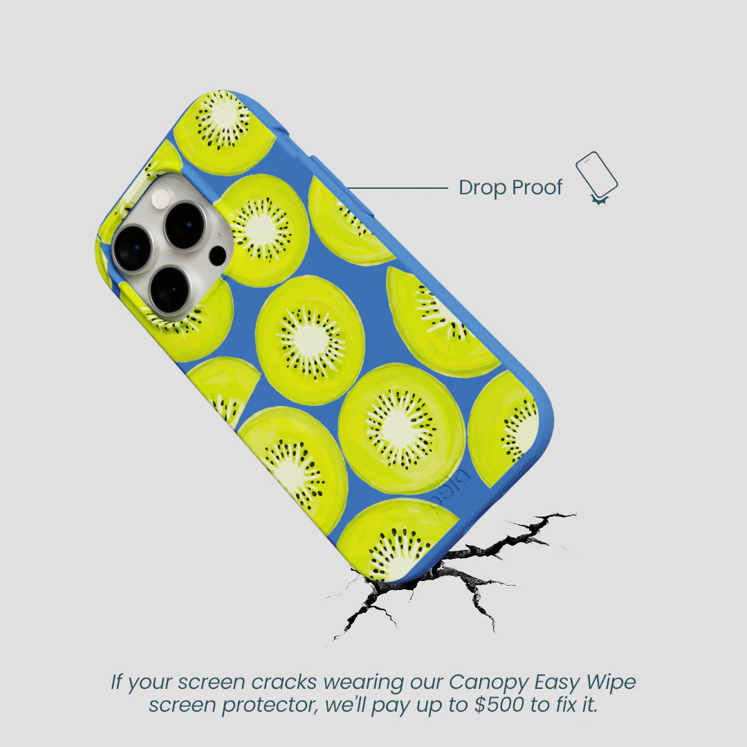 Electric Blue Kiwi Slices iPhone 14 Pro Case - Image 5