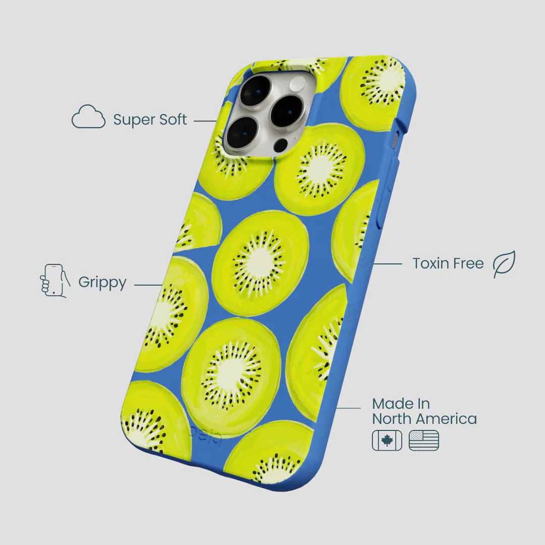 Electric Blue Kiwi Slices iPhone 14 Pro Max Case - Image 4