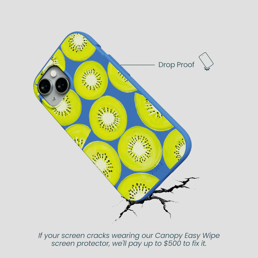 Electric Blue Kiwi Slices iPhone 15 Case - Image 5
