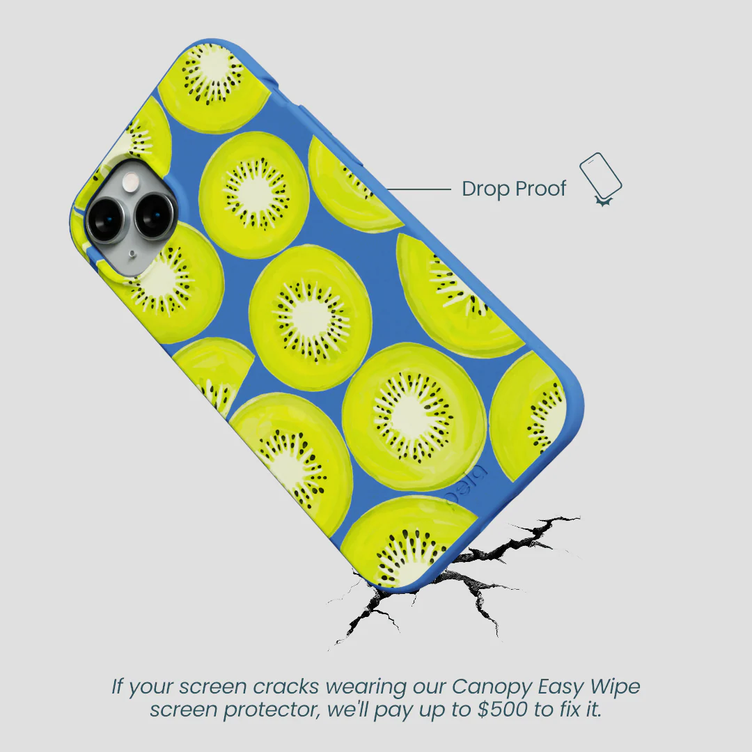 Electric Blue Kiwi Slices iPhone 15 Plus Case - Image 5