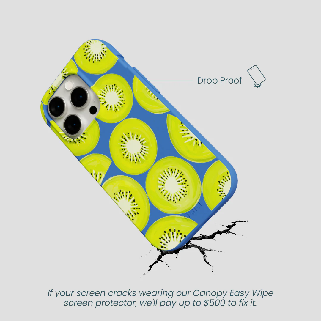 Electric Blue Kiwi Slices iPhone 15 Pro Case - Image 5