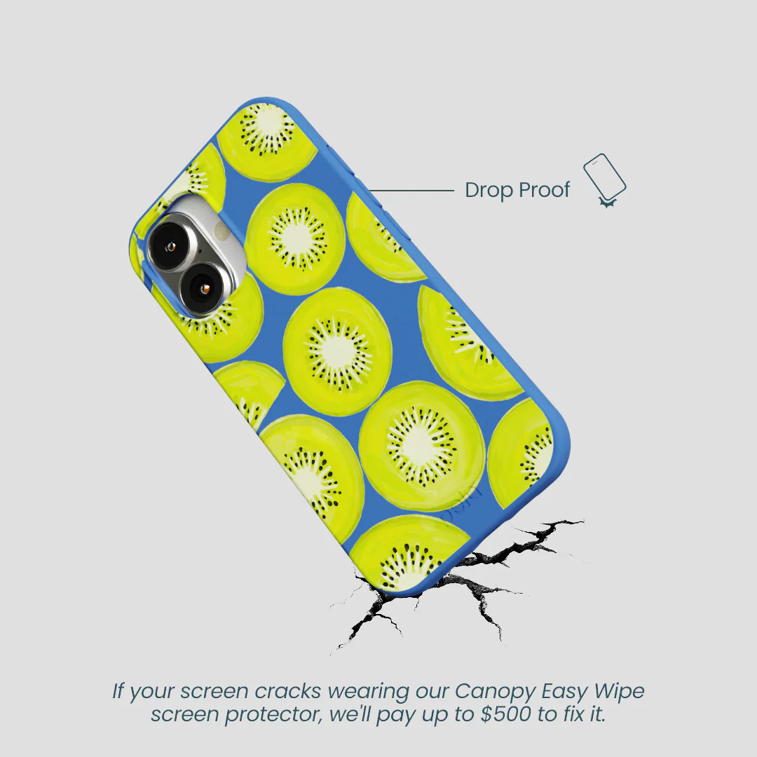 Electric Blue Kiwi Slices iPhone 16 Case - Image 5