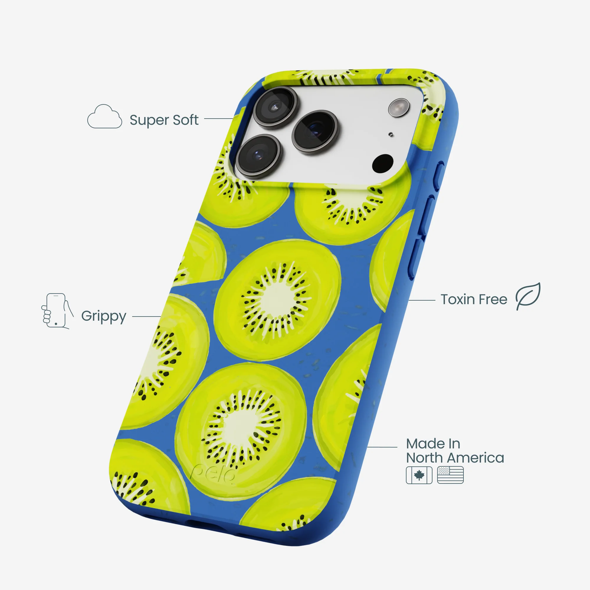 Electric Blue Kiwi Slices iPhone 17 Pro Case - Image 4