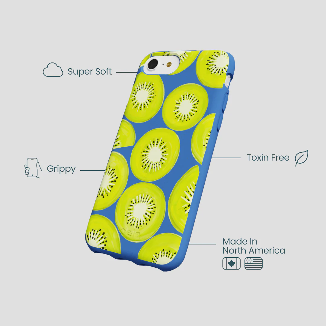 Electric Blue Kiwi Slices iPhone 6/6s/7/8/SE Case - Image 4