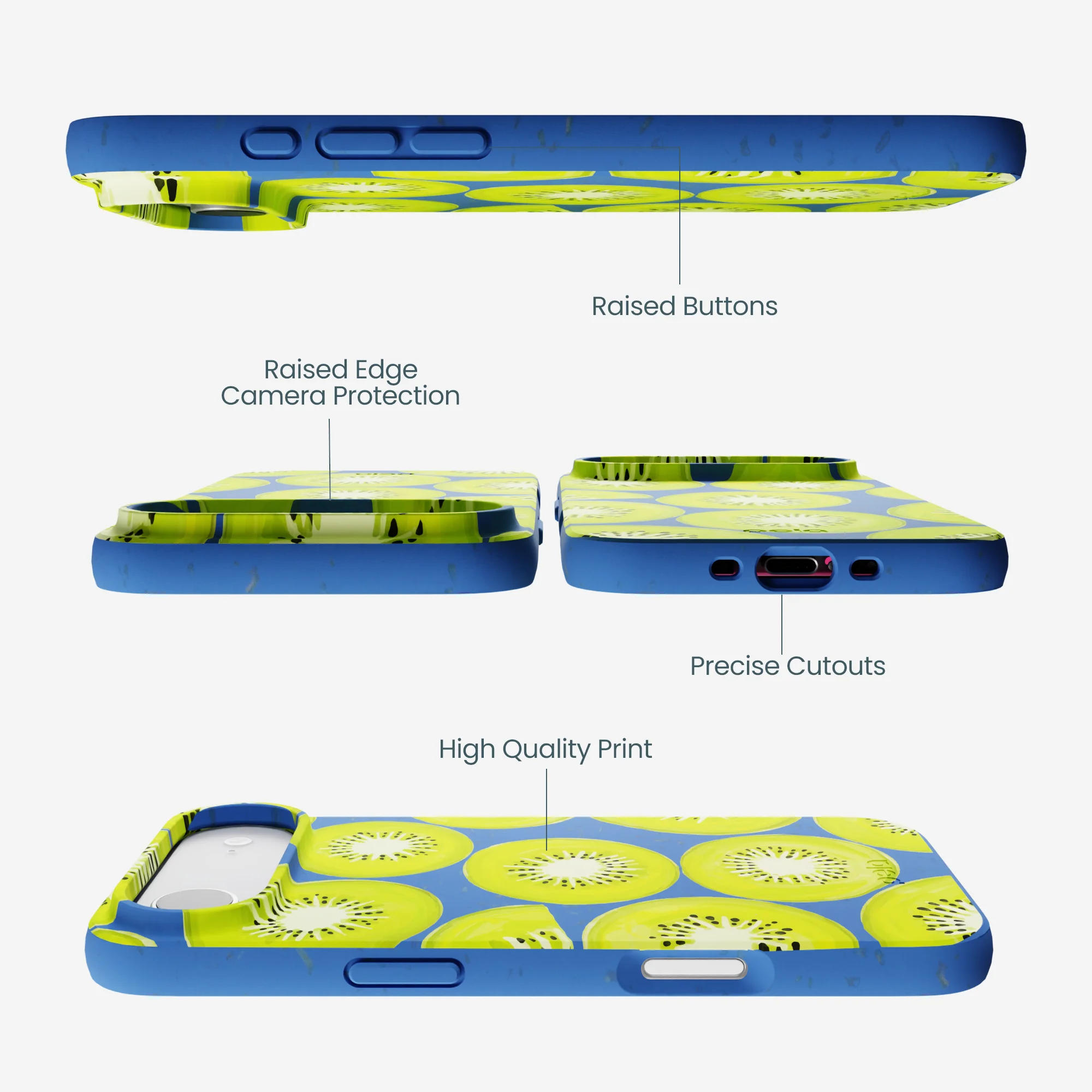 Electric Blue Kiwi Slices iPhone Air Case - Image 3