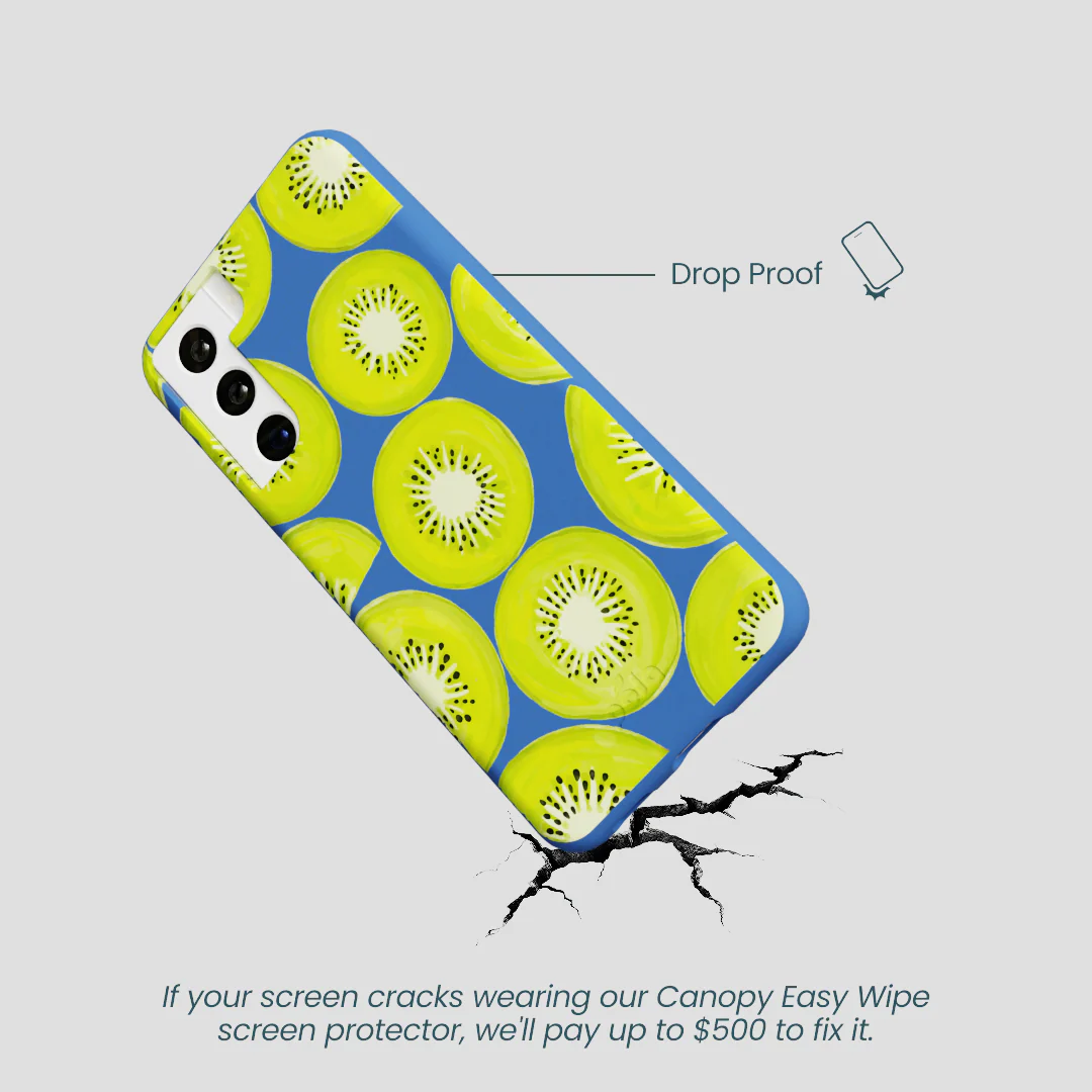 Electric Blue Kiwi Slices Samsung Galaxy S21 Case - Image 5