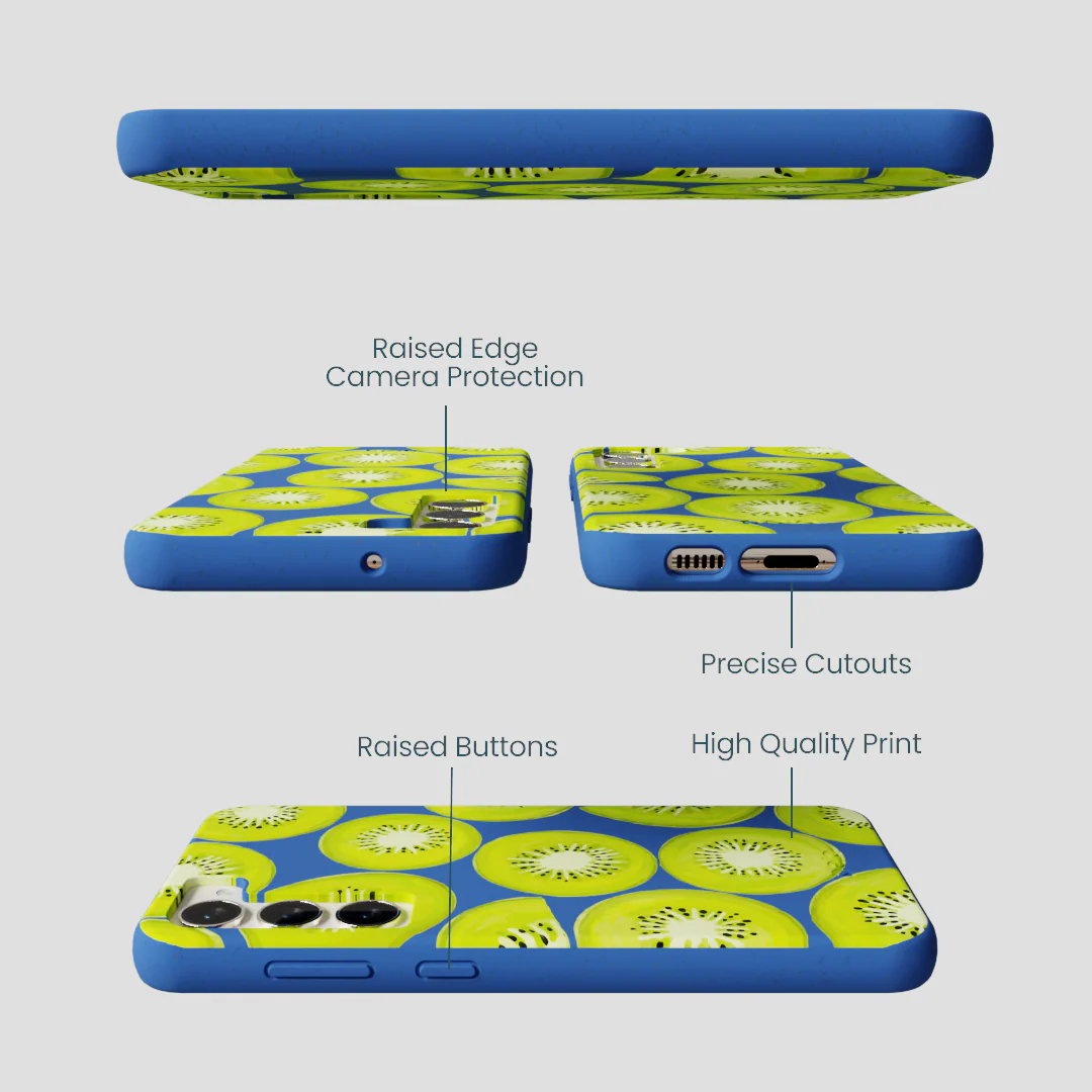 Electric Blue Kiwi Slices Samsung Galaxy S23+(Plus) Case - Image 3