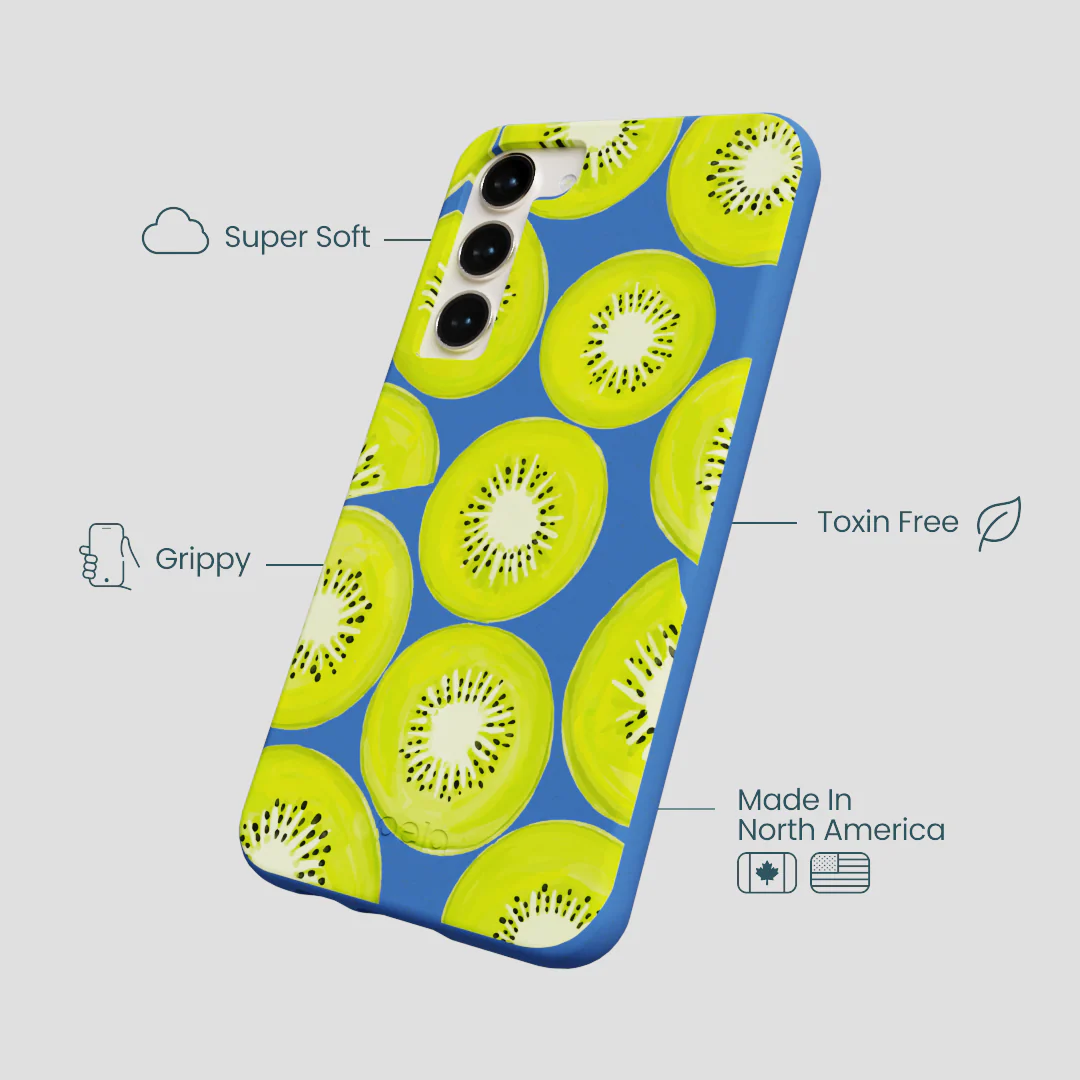 Electric Blue Kiwi Slices Samsung Galaxy S23+(Plus) Case - Image 4