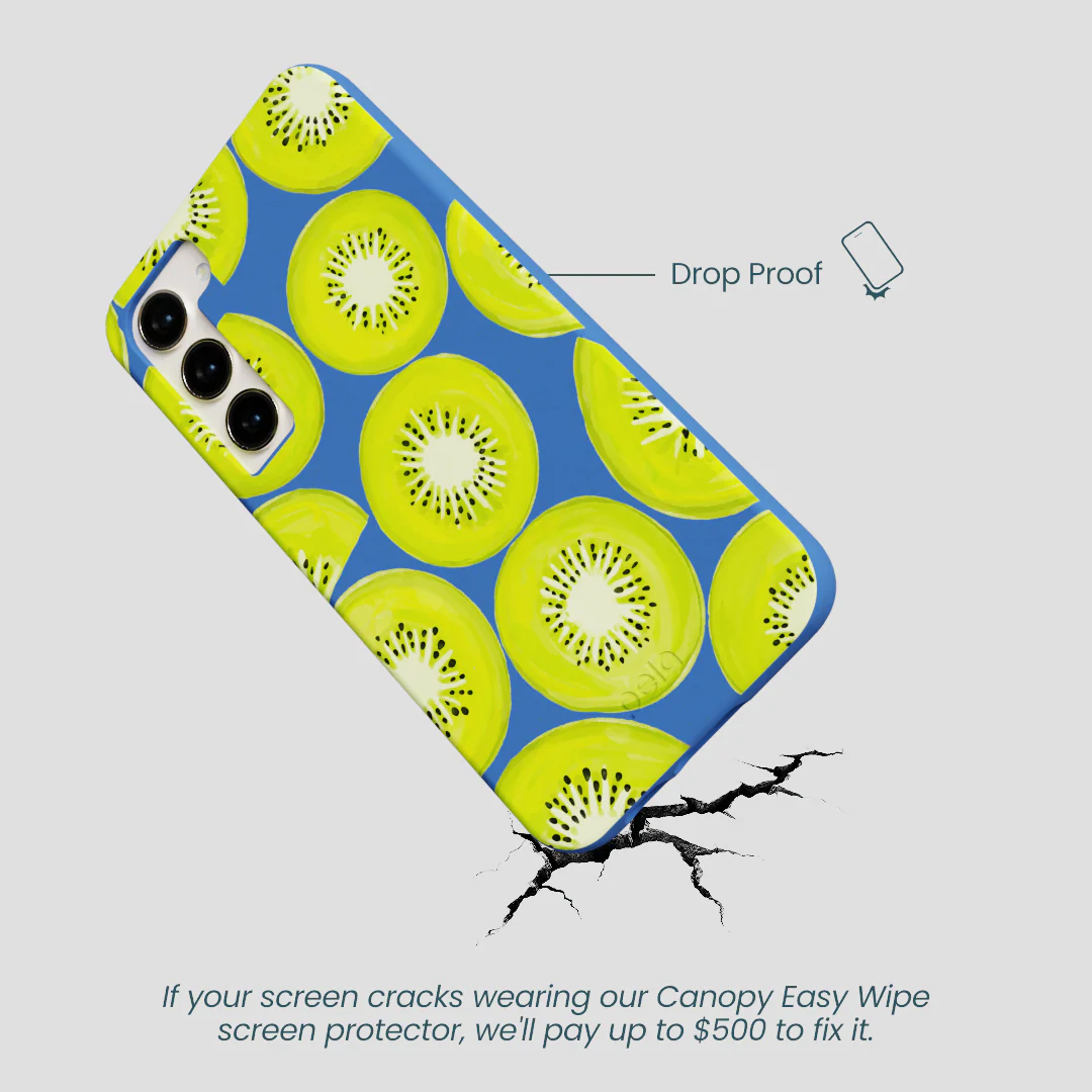 Electric Blue Kiwi Slices Samsung Galaxy S24+(Plus) Case - Image 5