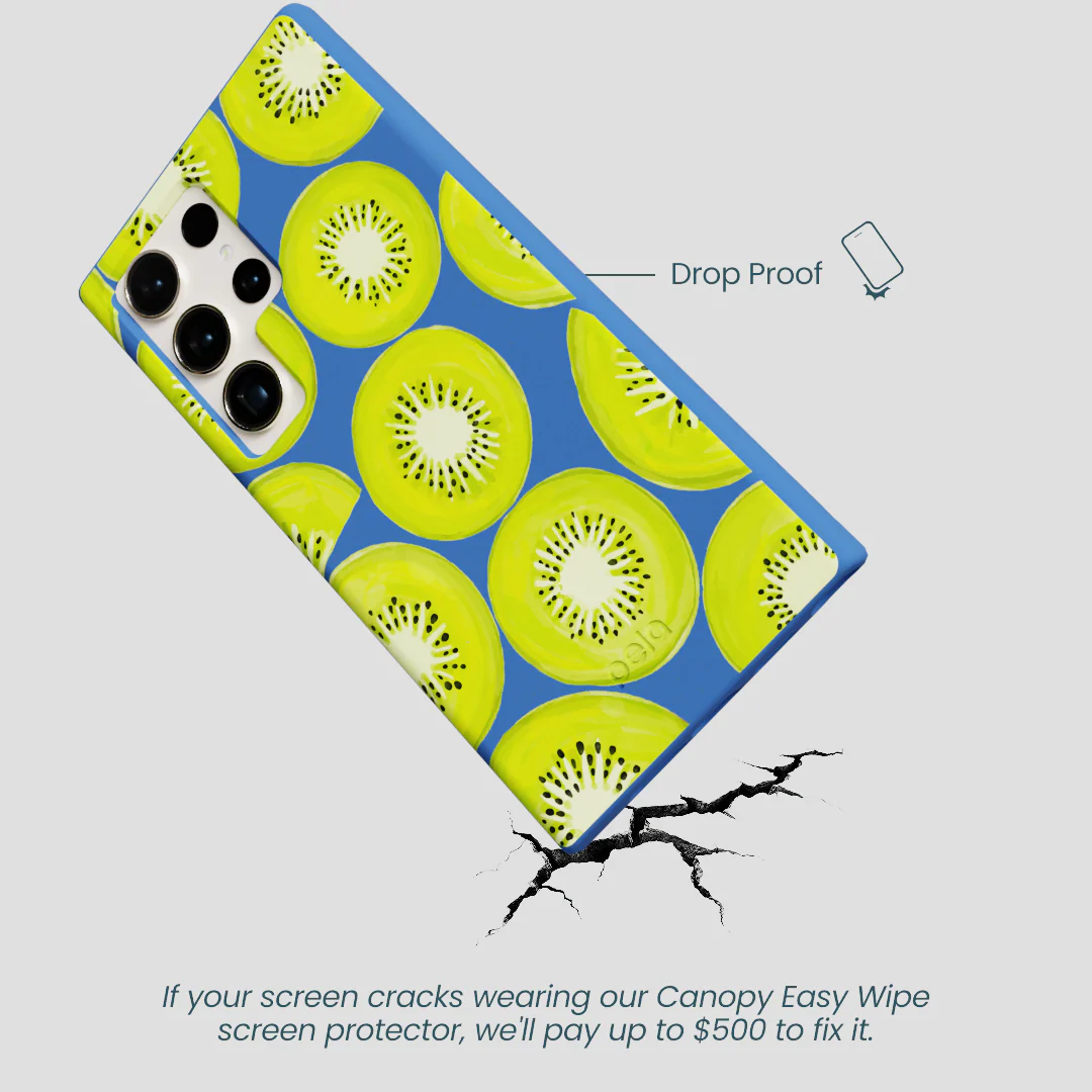 Electric Blue Kiwi Slices Samsung Galaxy S24 Ultra Case - Image 5