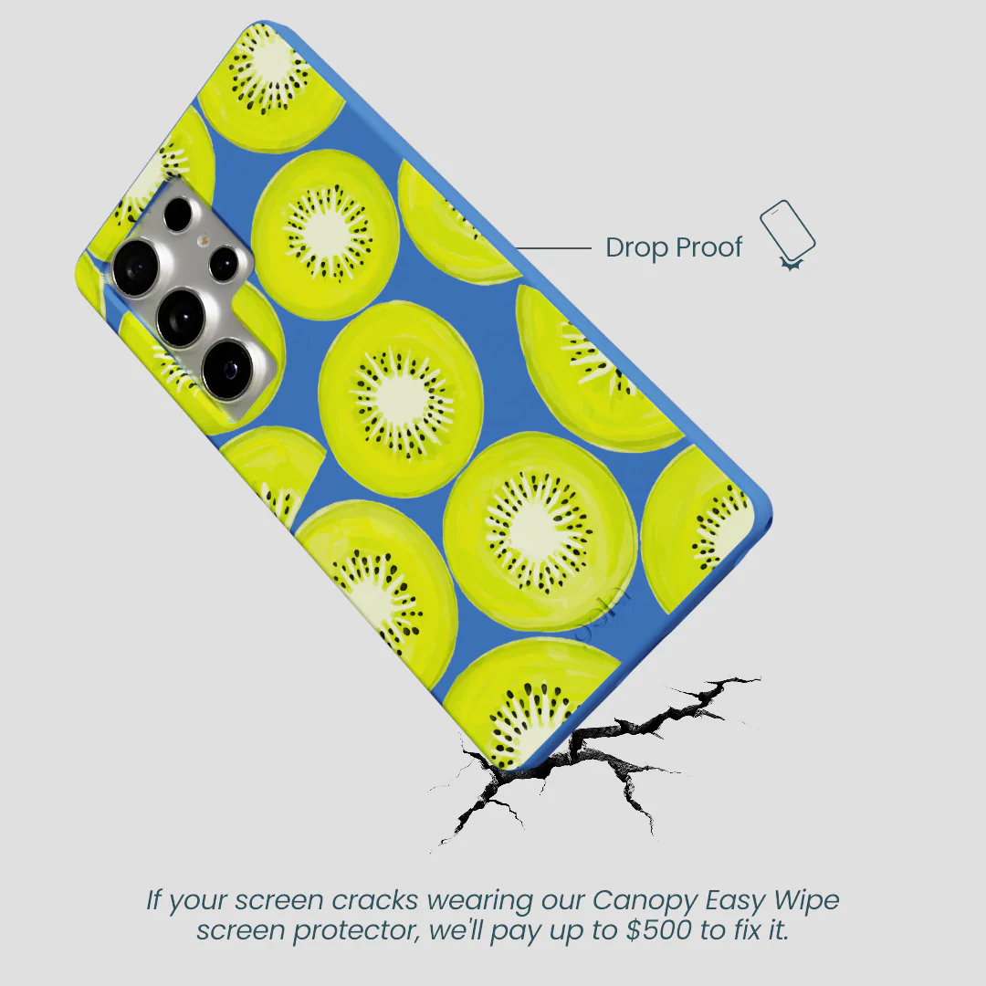 Electric Blue Kiwi Slices Samsung Galaxy S25 Ultra Case - Image 5