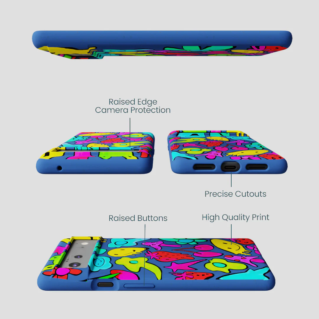 Electric Blue Melty Mood Google Pixel 6a Case - Image 2