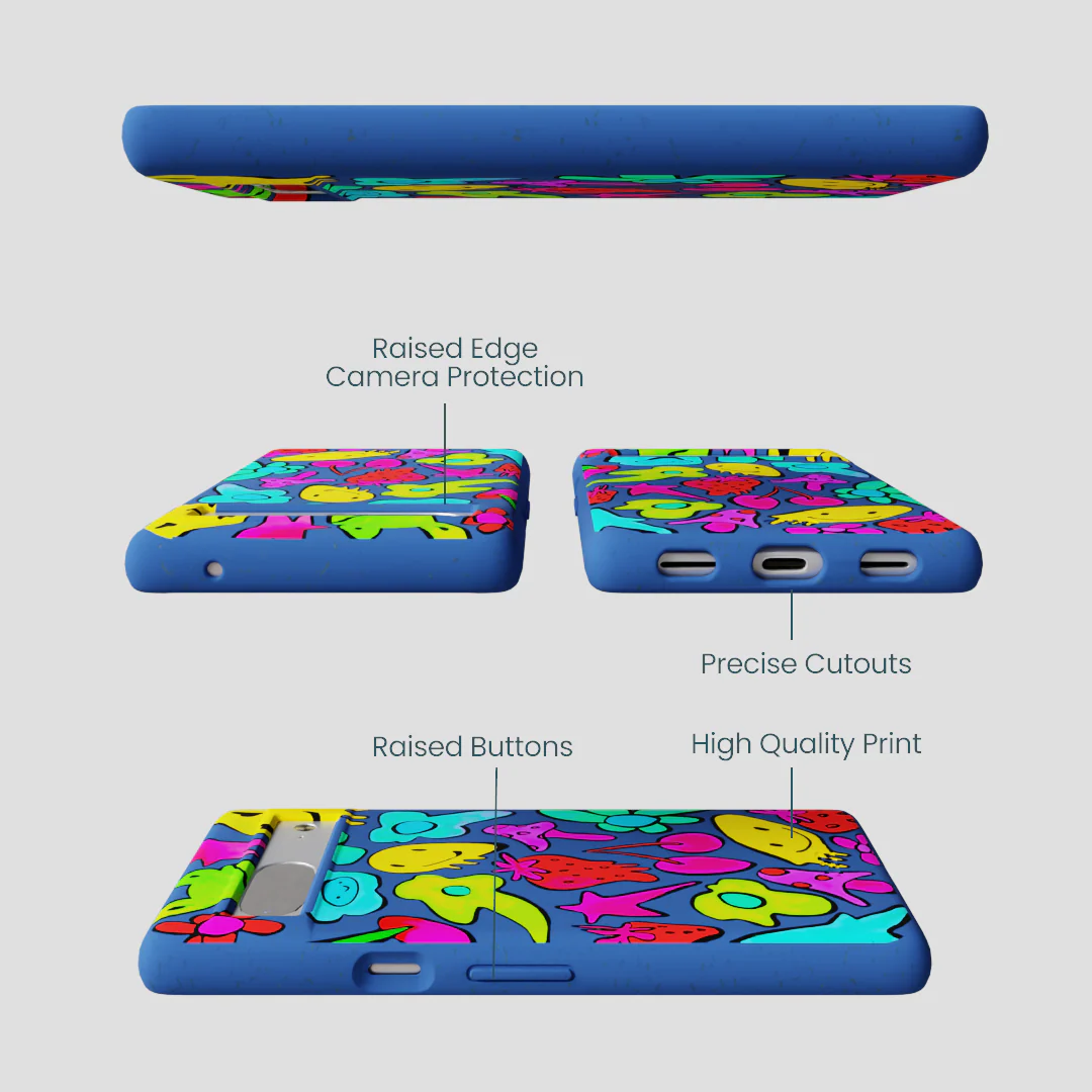 Electric Blue Melty Mood Google Pixel 7 Case - Image 2