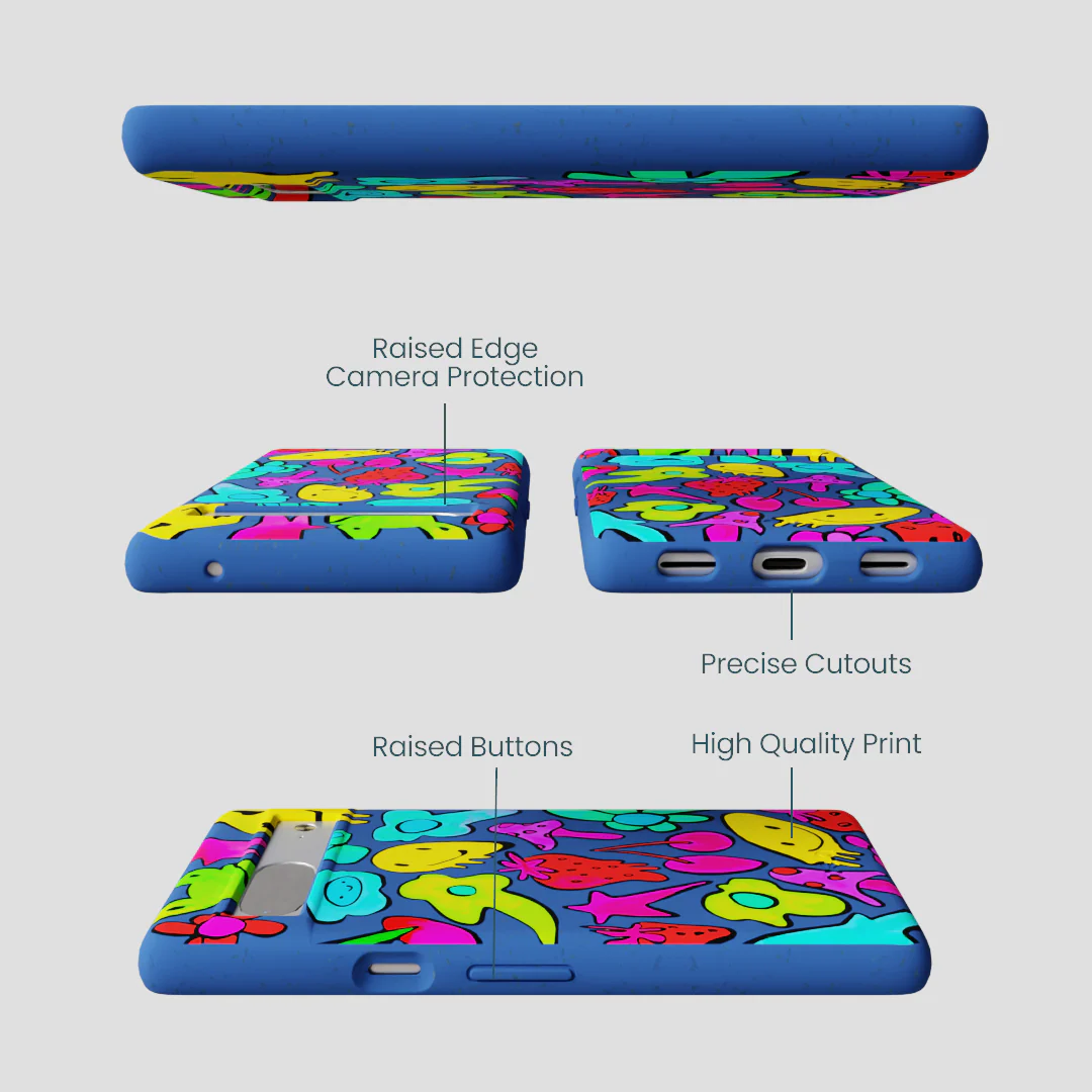 Electric Blue Melty Mood Google Pixel 7a Case - Image 2