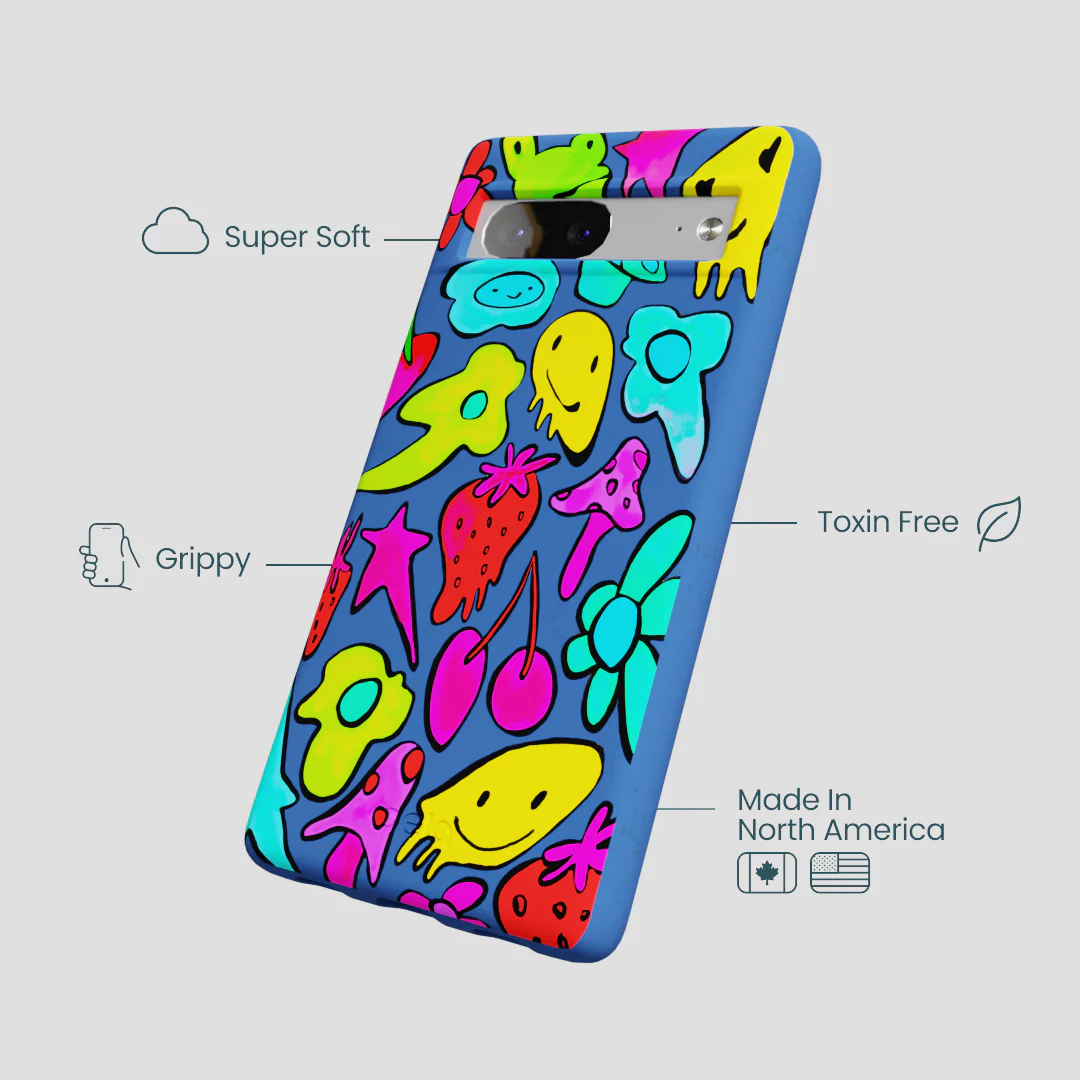 Electric Blue Melty Mood Google Pixel 7a Case - Image 3
