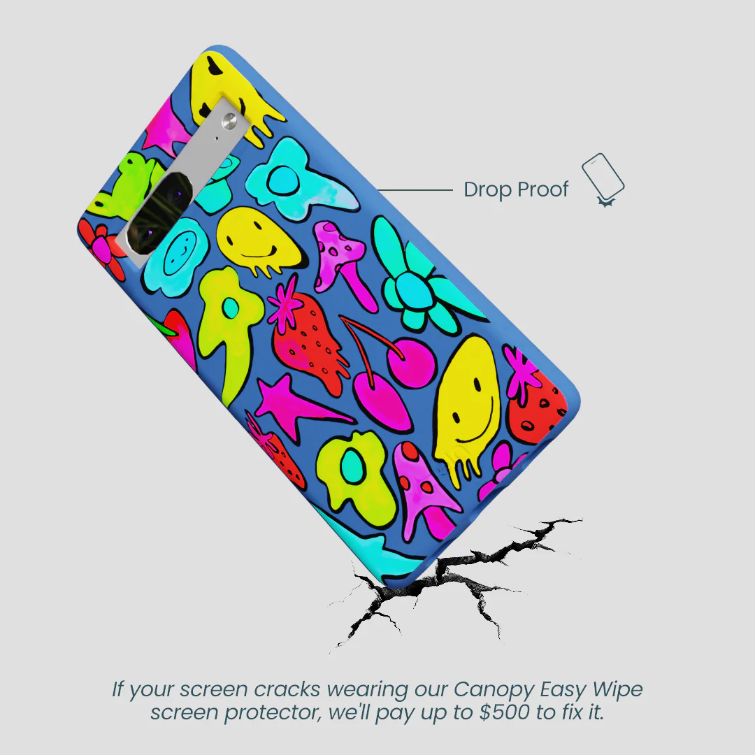 Electric Blue Melty Mood Google Pixel 7a Case - Image 4