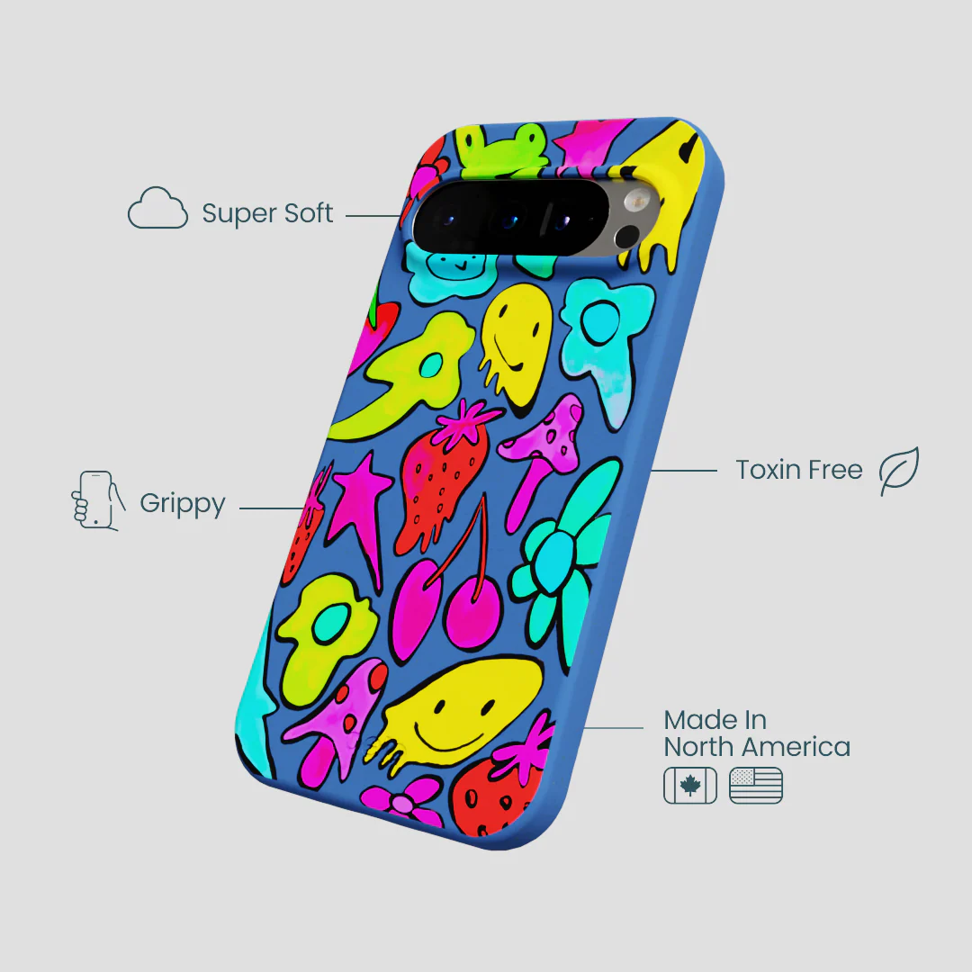 Electric Blue Melty Mood Google Pixel 9/9 Pro Case - Image 3