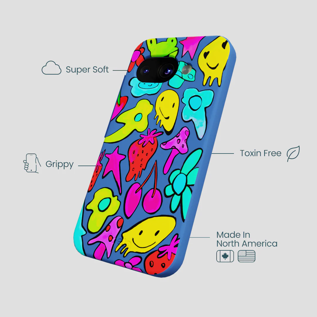 Electric Blue Melty Mood Google Pixel 9a Case - Image 3