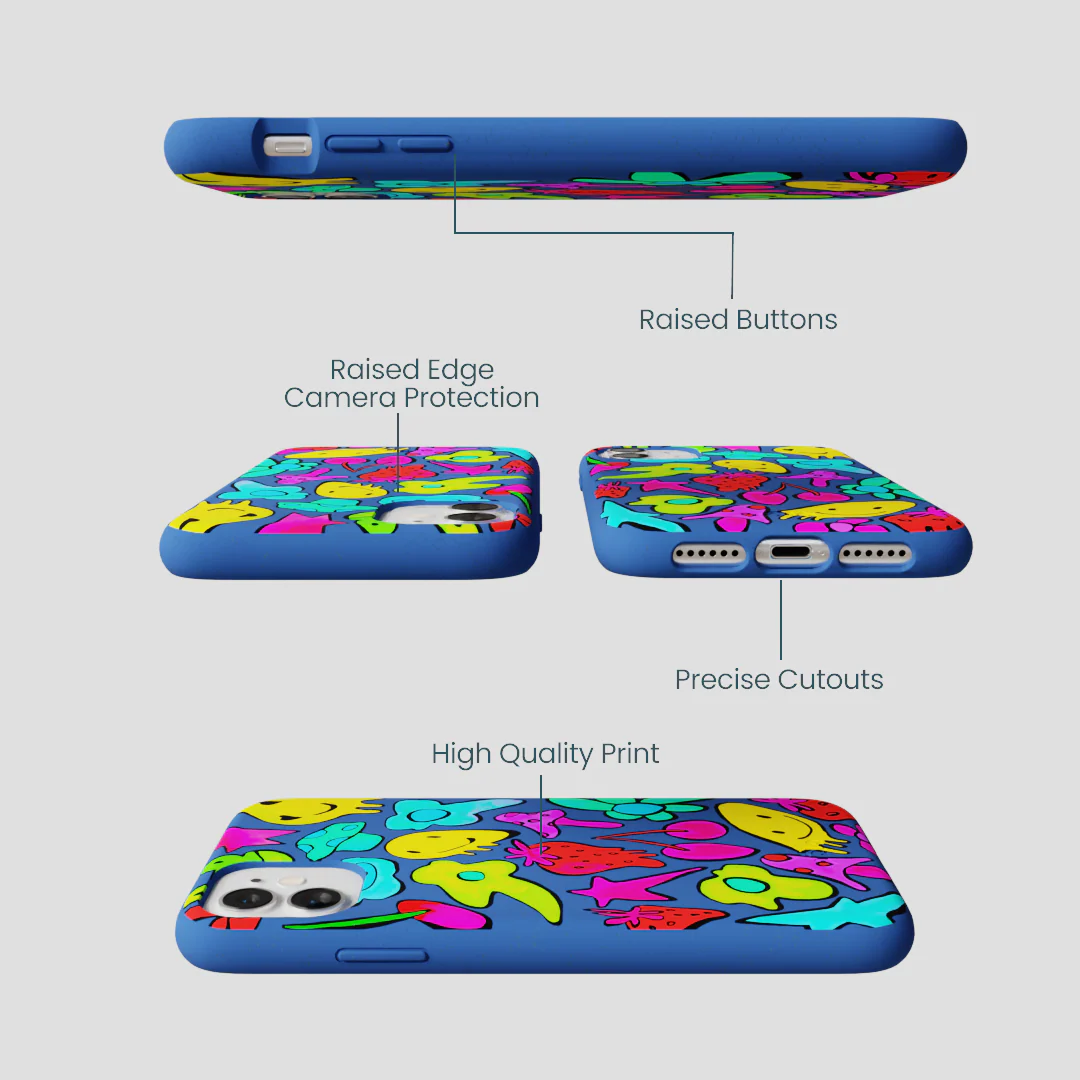 Electric Blue Melty Mood iPhone 11 Case - Image 2