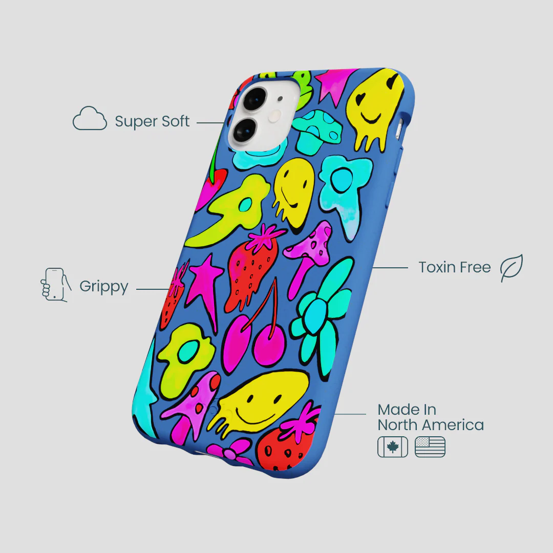 Electric Blue Melty Mood iPhone 11 Case - Image 3