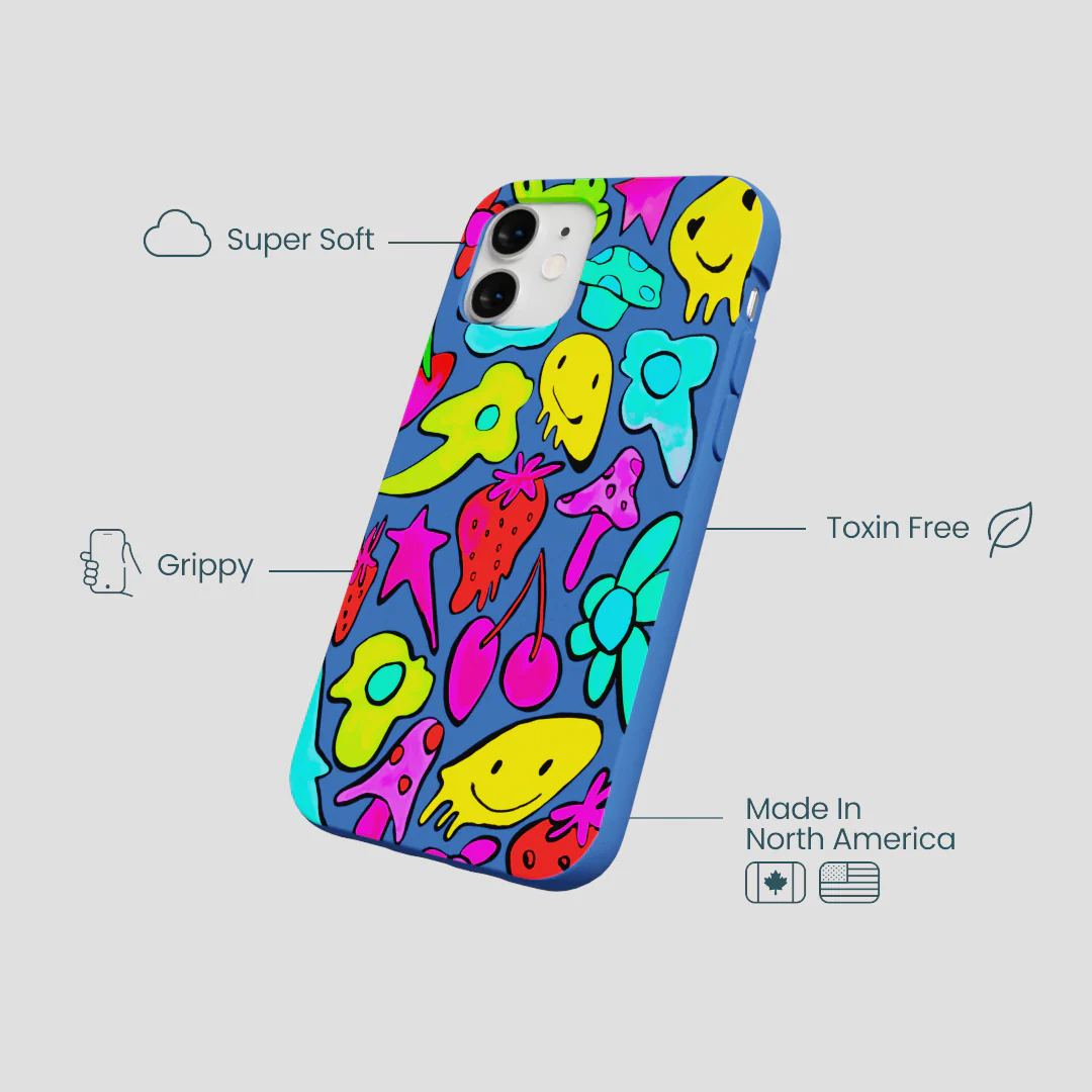 Electric Blue Melty Mood iPhone 12 Mini Case - Image 3
