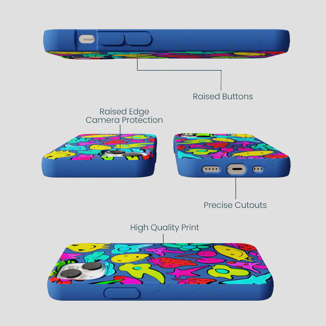 Electric Blue Melty Mood iPhone 13 Case - Image 3
