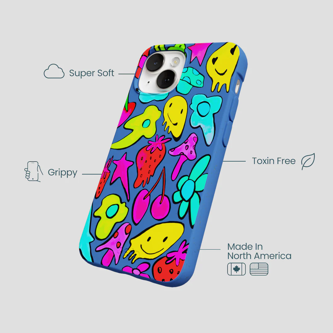 Electric Blue Melty Mood iPhone 13 Case - Image 4