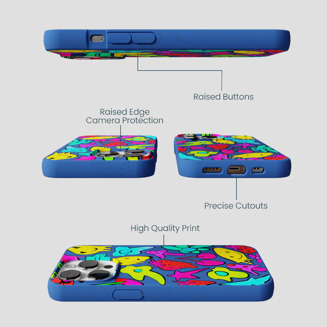 Electric Blue Melty Mood iPhone 13 Pro Case - Image 3