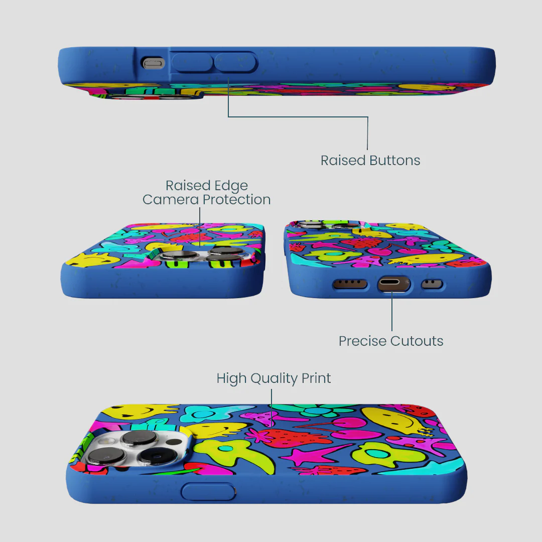 Electric Blue Melty Mood iPhone 13 Pro Max Case - Image 3