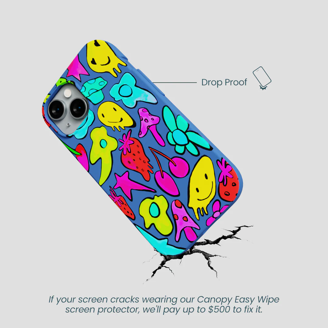 Electric Blue Melty Mood iPhone 14 Case - Image 5