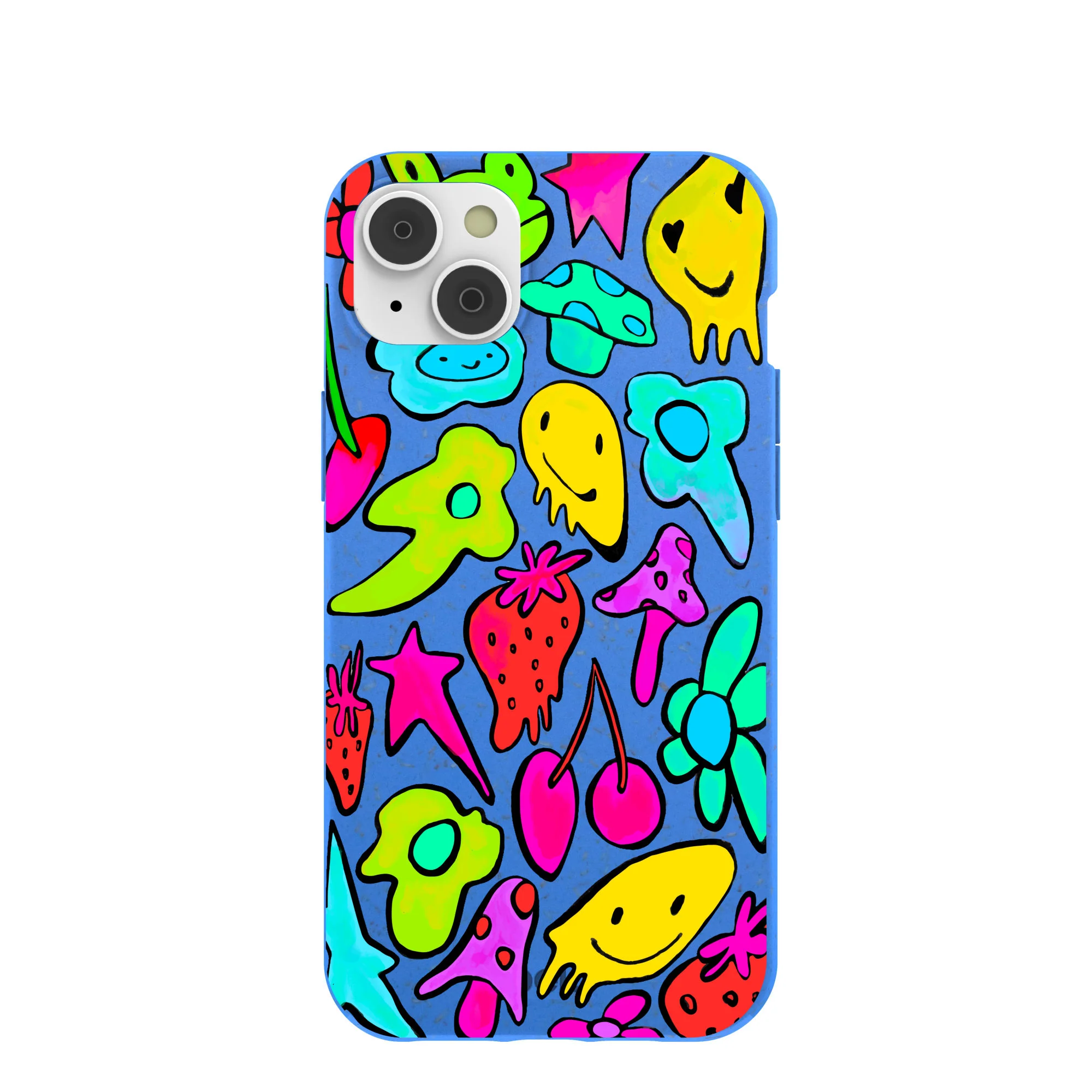 Electric Blue Melty Mood iPhone 14 Plus Case