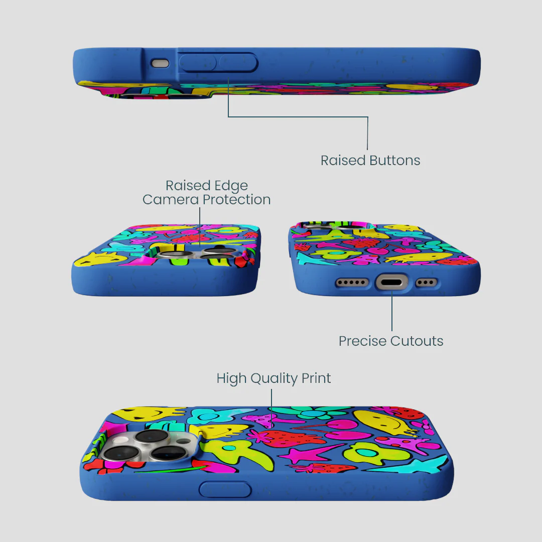 Electric Blue Melty Mood iPhone 14 Pro Case - Image 3