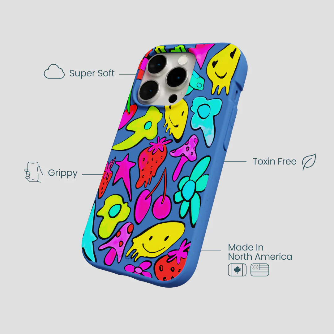 Electric Blue Melty Mood iPhone 14 Pro Case - Image 4