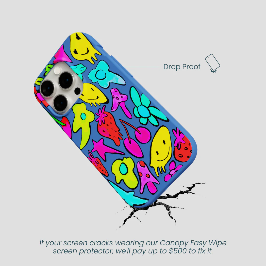 Electric Blue Melty Mood iPhone 14 Pro Case - Image 5