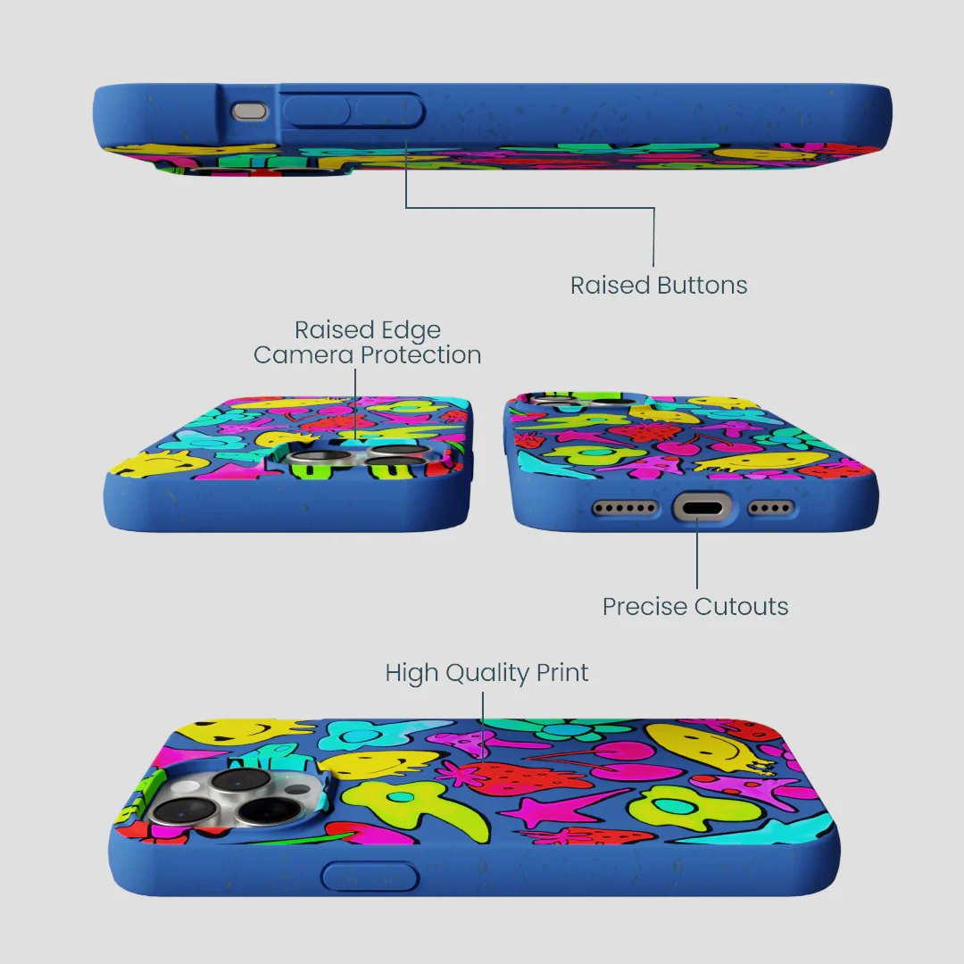 Electric Blue Melty Mood iPhone 14 Pro Max Case - Image 3