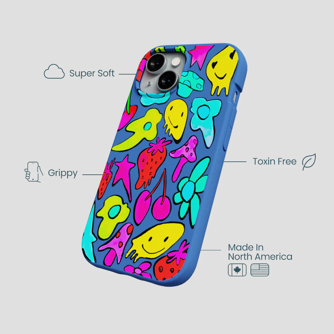 Electric Blue Melty Mood iPhone 15 Case - Image 4