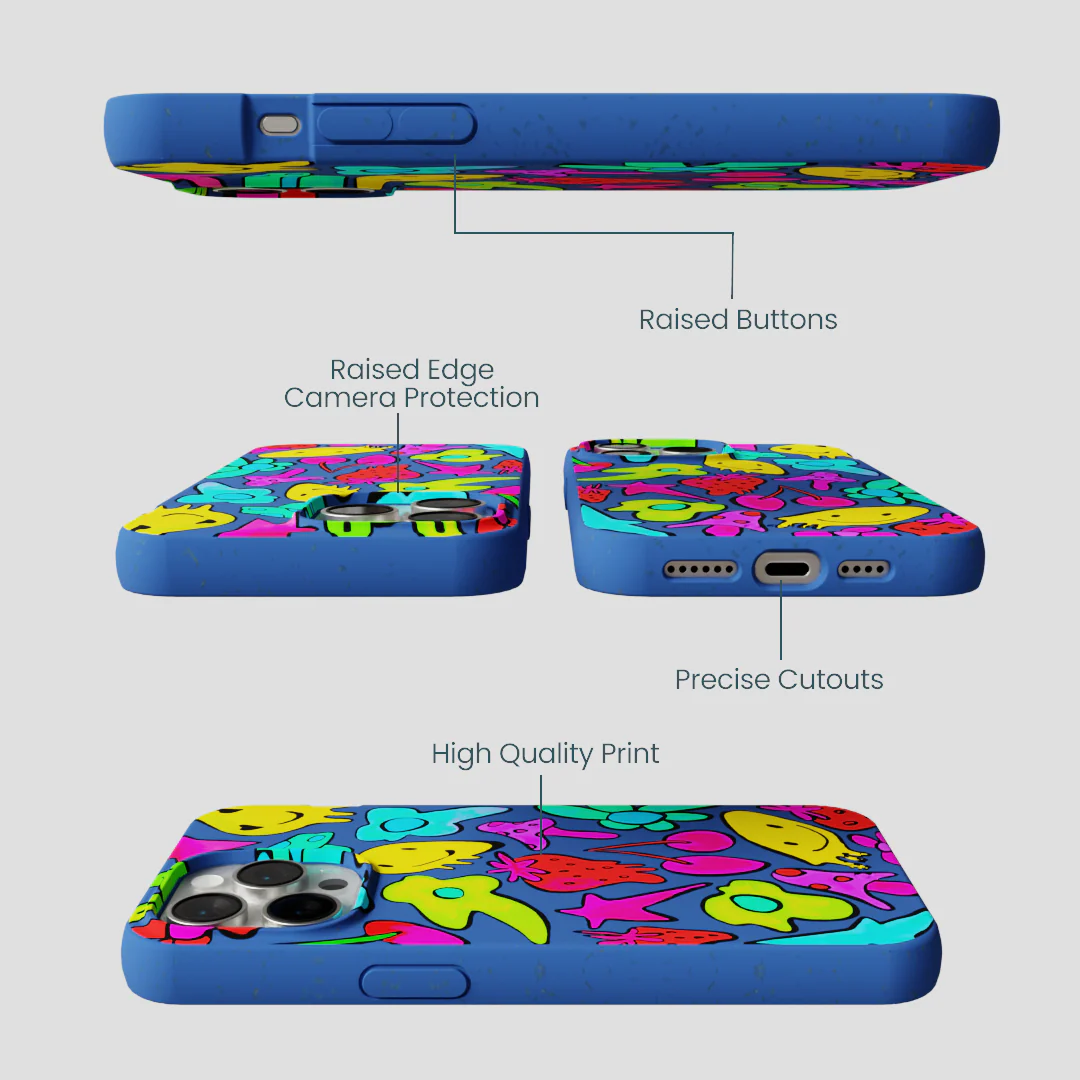 Electric Blue Melty Mood iPhone 15 Pro Max Case - Image 3