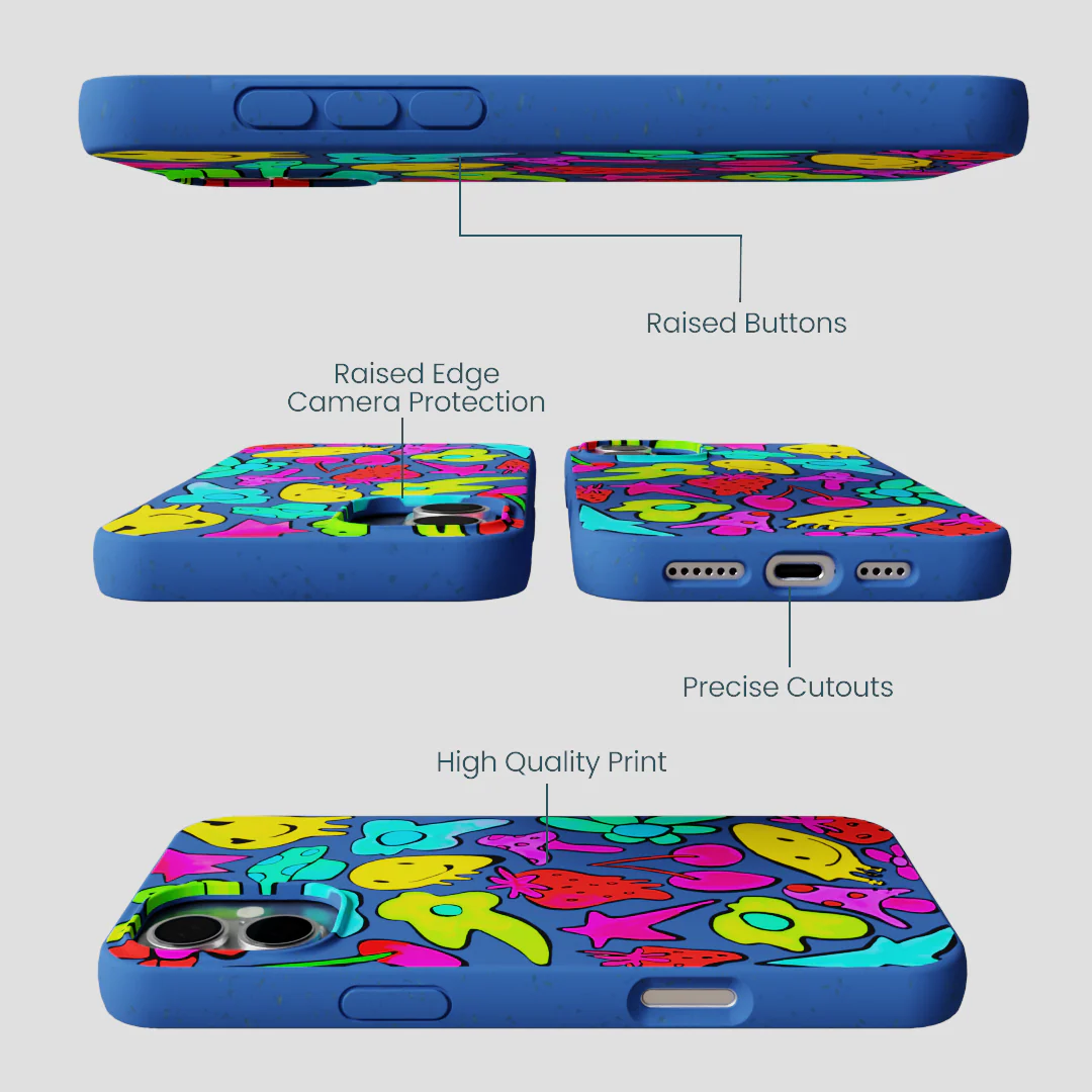 Electric Blue Melty Mood iPhone 16 Plus Case - Image 3