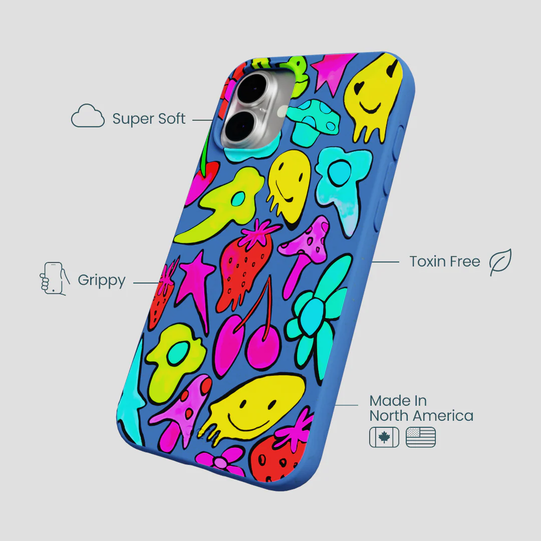Electric Blue Melty Mood iPhone 16 Plus Case - Image 4