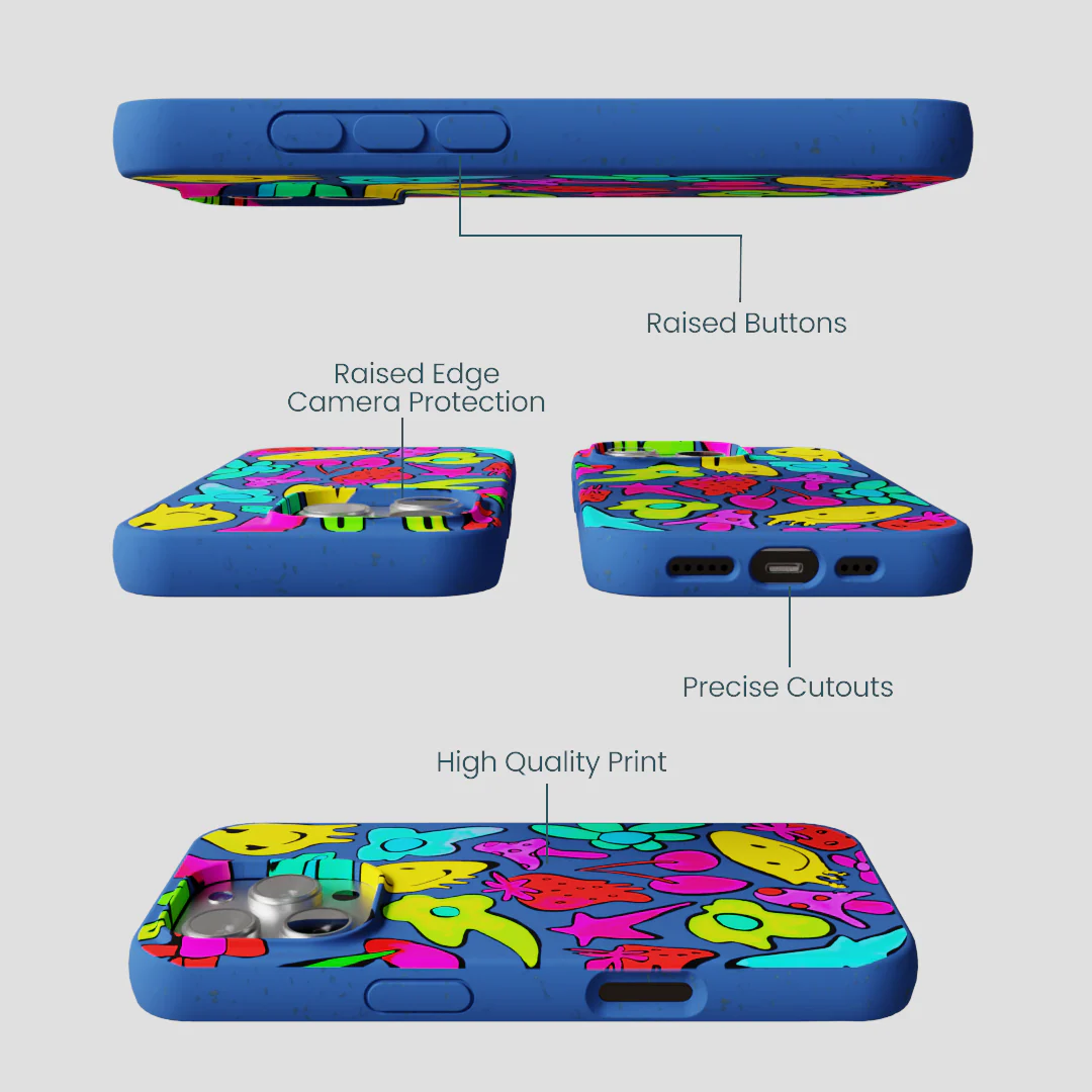 Electric Blue Melty Mood iPhone 16 Pro Case - Image 3